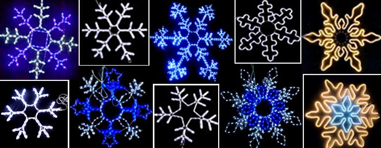 LED snowflake lights outdoor Christmas lights